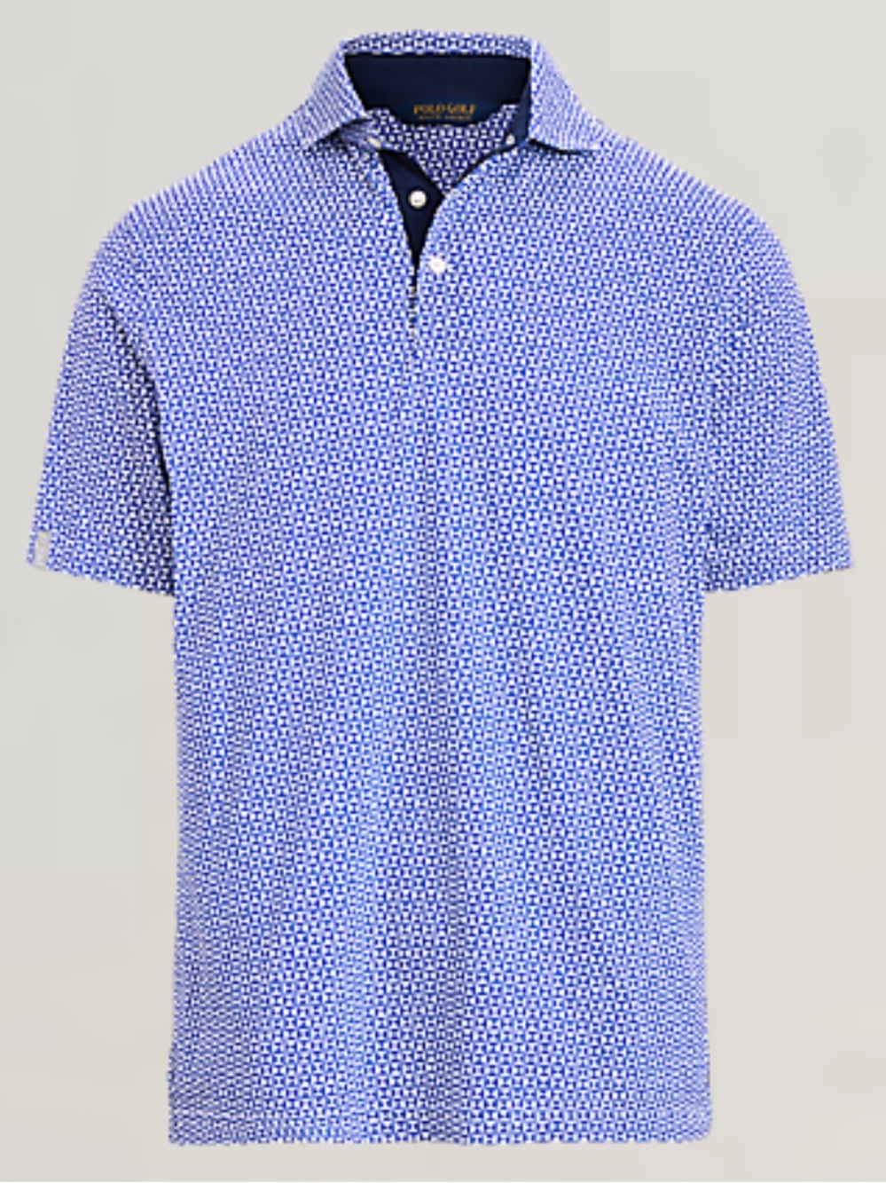 Polo Ralph Lauren Men Sz L Blue Graphic Golf Tennis Polo Cotton Short Sleeve New